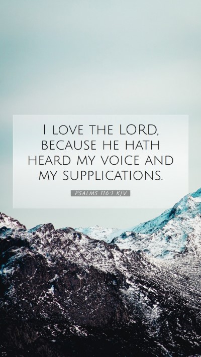 Picture 07 - Psalms 116:1 KJV Mobile Phone Wallpaper - I love the LORD, because he hath heard my voice - Mobile Bible Verse Wallpaper