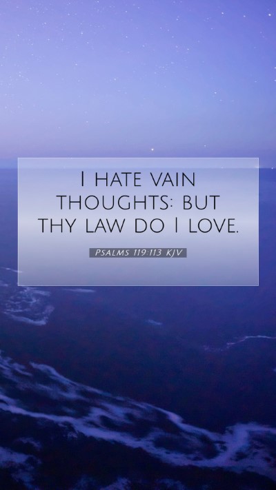 Picture 07 - Psalms 119:113 KJV Mobile Phone Wallpaper - I hate vain thoughts: but thy law do I - Mobile Bible Verse Wallpaper