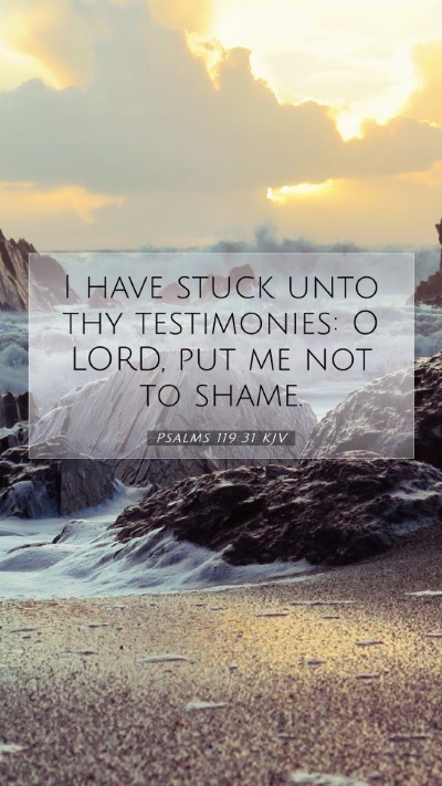 Picture 07 - Psalms 119:31 KJV Mobile Phone Wallpaper - I have stuck unto thy testimonies: O LORD, put me - Mobile Bible Verse Wallpaper
