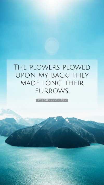 Picture 07 - Psalms 129:3 KJV Mobile Phone Wallpaper - The plowers plowed upon my back: they made long - Mobile Bible Verse Wallpaper