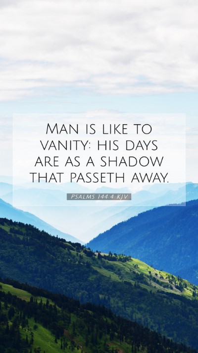 Picture 07 - Psalms 144:4 KJV Mobile Phone Wallpaper - Man is like to vanity: his days are as a shadow - Mobile Bible Verse Wallpaper