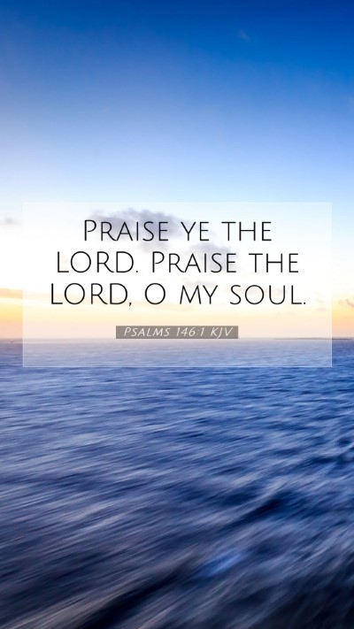 Picture 07 - Psalms 146:1 KJV Mobile Phone Wallpaper - Praise ye the LORD. Praise the LORD, O my - Mobile Bible Verse Wallpaper