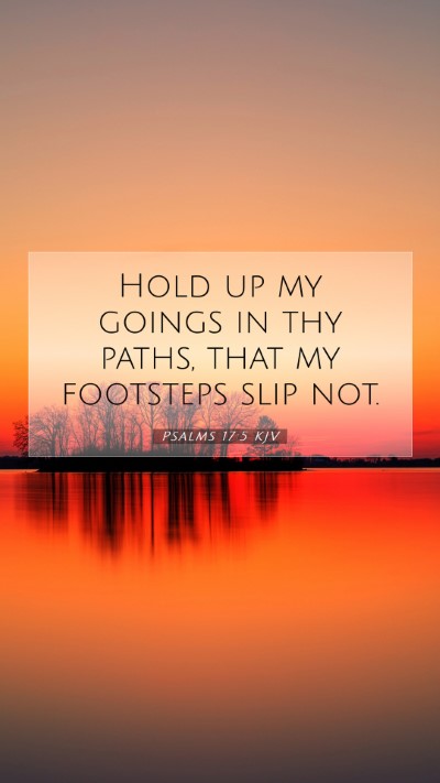 Picture 07 - Psalms 17:5 KJV Mobile Phone Wallpaper - Hold up my goings in thy paths, that my footsteps - Mobile Bible Verse Wallpaper