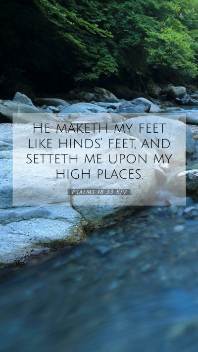 Picture 07 - Psalms 18:33 KJV Mobile Phone Wallpaper - He maketh my feet like hinds' feet, and setteth - Mobile Bible Verse Wallpaper