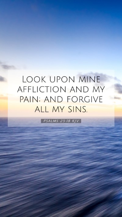 Picture 07 - Psalms 25:18 KJV Mobile Phone Wallpaper - Look upon mine affliction and my pain; and - Mobile Bible Verse Wallpaper