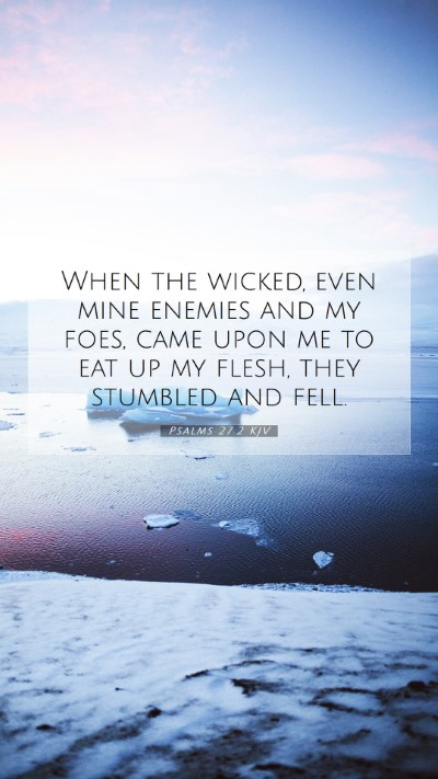 Picture 07 - Psalms 27:2 KJV Mobile Phone Wallpaper - When the wicked, even mine enemies and my foes, - Mobile Bible Verse Wallpaper