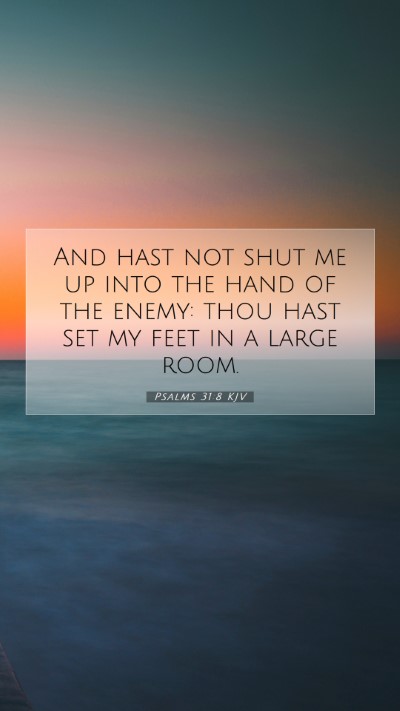 Picture 07 - Psalms 31:8 KJV Mobile Phone Wallpaper - And hast not shut me up into the hand of the - Mobile Bible Verse Wallpaper