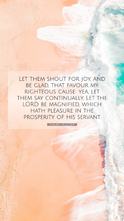 Picture 07 - Psalms 35:27 KJV Mobile Phone Wallpaper - Let them shout for joy, and be glad, that favour - Mobile Bible Verse Wallpaper