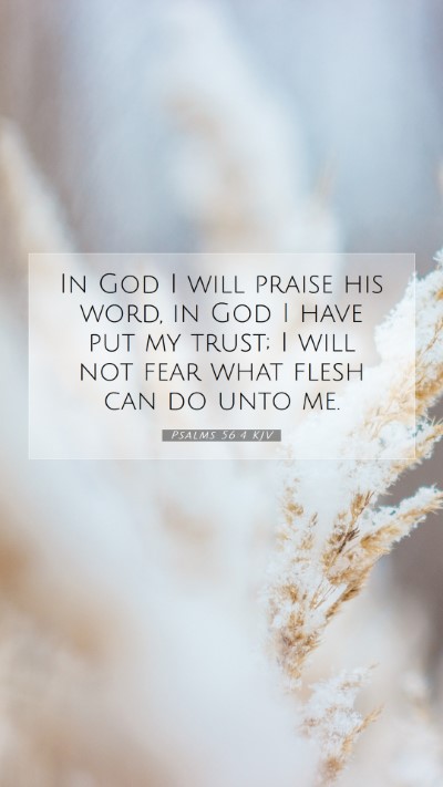 Picture 07 - Psalms 56:4 KJV Mobile Phone Wallpaper - In God I will praise his word, in God I have put - Mobile Bible Verse Wallpaper
