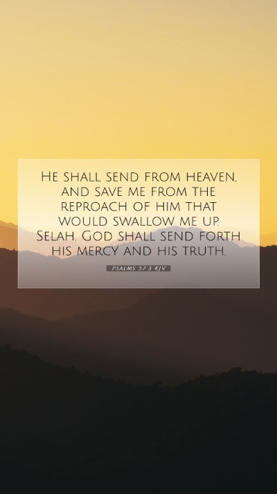 Picture 07 - Psalms 57:3 KJV Mobile Phone Wallpaper - He shall send from heaven, and save me from the - Mobile Bible Verse Wallpaper
