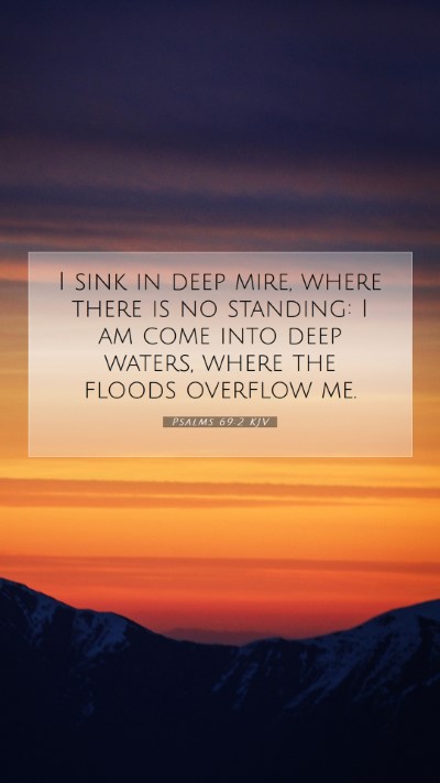 Picture 07 - Psalms 69:2 KJV Mobile Phone Wallpaper - I sink in deep mire, where there is no standing: - Mobile Bible Verse Wallpaper