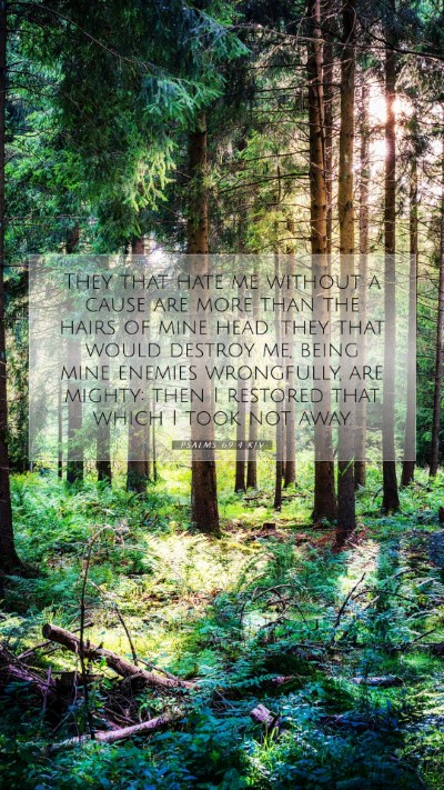 Picture 07 - Psalms 69:4 KJV Mobile Phone Wallpaper - They that hate me without a cause are more than - Mobile Bible Verse Wallpaper
