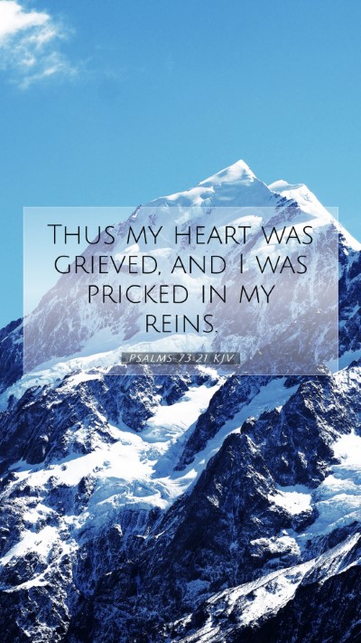 Picture 07 - Psalms 73:21 KJV Mobile Phone Wallpaper - Thus my heart was grieved, and I was pricked in - Mobile Bible Verse Wallpaper