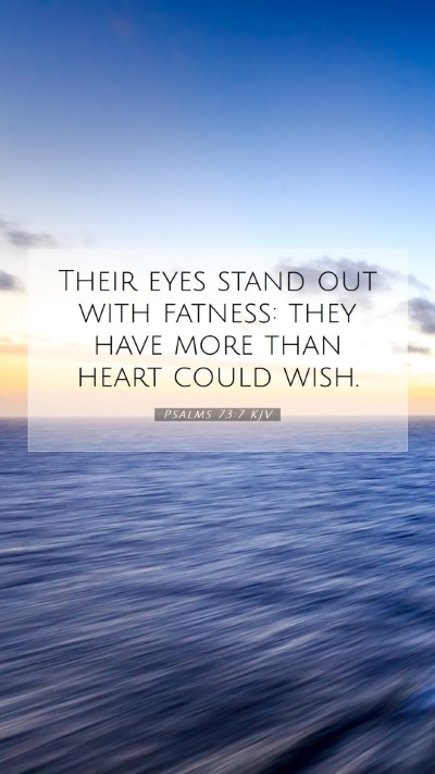 Picture 07 - Psalms 73:7 KJV Mobile Phone Wallpaper - Their eyes stand out with fatness: they have more - Mobile Bible Verse Wallpaper