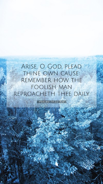 Picture 07 - Psalms 74:22 KJV Mobile Phone Wallpaper - Arise, O God, plead thine own cause: remember how - Mobile Bible Verse Wallpaper