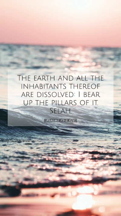 Picture 07 - Psalms 75:3 KJV Mobile Phone Wallpaper - The earth and all the inhabitants thereof are - Mobile Bible Verse Wallpaper