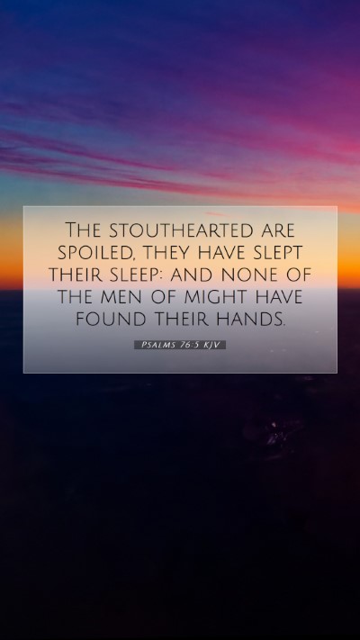 Picture 07 - Psalms 76:5 KJV Mobile Phone Wallpaper - The stouthearted are spoiled, they have slept - Mobile Bible Verse Wallpaper