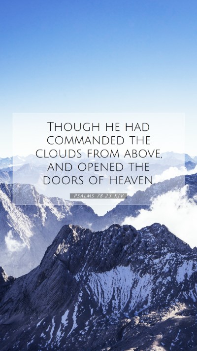 Picture 07 - Psalms 78:23 KJV Mobile Phone Wallpaper - Though he had commanded the clouds from above, - Mobile Bible Verse Wallpaper