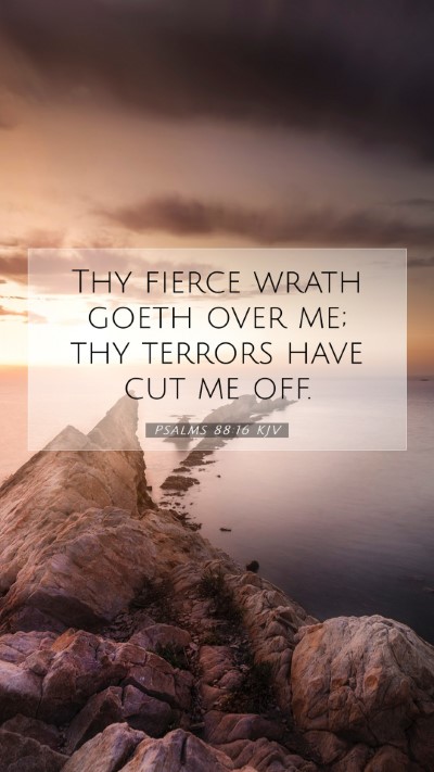 Picture 07 - Psalms 88:16 KJV Mobile Phone Wallpaper - Thy fierce wrath goeth over me; thy terrors have - Mobile Bible Verse Wallpaper