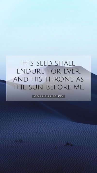Picture 07 - Psalms 89:36 KJV Mobile Phone Wallpaper - His seed shall endure for ever, and his throne as - Mobile Bible Verse Wallpaper