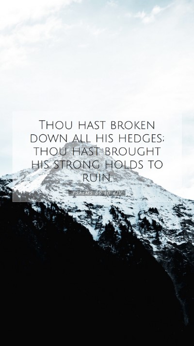Picture 07 - Psalms 89:40 KJV Mobile Phone Wallpaper - Thou hast broken down all his hedges; thou hast - Mobile Bible Verse Wallpaper