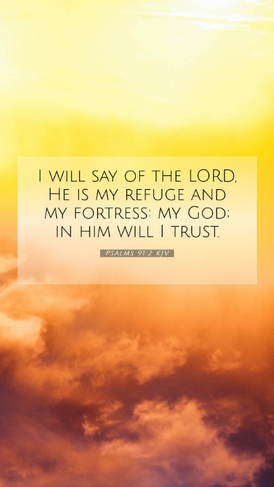 Picture 07 - Psalms 91:2 KJV Mobile Phone Wallpaper - I will say of the LORD, He is my refuge and my - Mobile Bible Verse Wallpaper