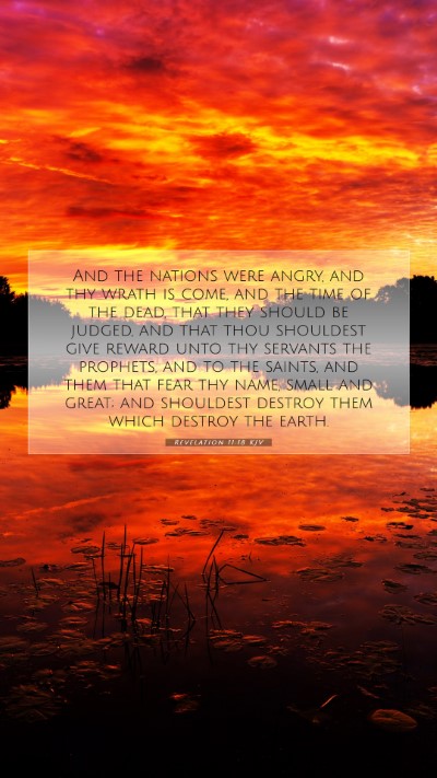 Picture 07 - Revelation 11:18 KJV Mobile Phone Wallpaper - And the nations were angry, and thy wrath is - Mobile Bible Verse Wallpaper