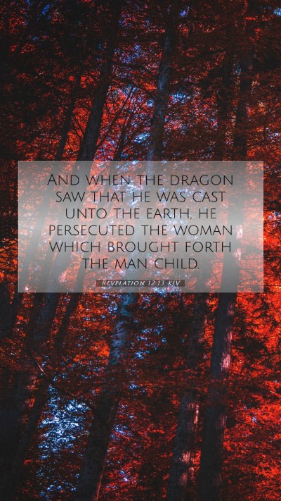 Picture 07 - Revelation 12:13 KJV Mobile Phone Wallpaper - And when the dragon saw that he was cast unto the - Mobile Bible Verse Wallpaper