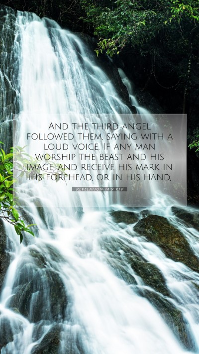 Picture 07 - Revelation 14:9 KJV Mobile Phone Wallpaper - And the third angel followed them, saying with a - Mobile Bible Verse Wallpaper