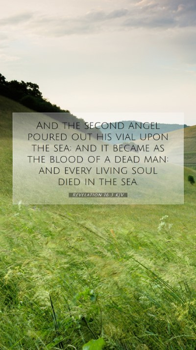 Picture 07 - Revelation 16:3 KJV Mobile Phone Wallpaper - And the second angel poured out his vial upon the - Mobile Bible Verse Wallpaper