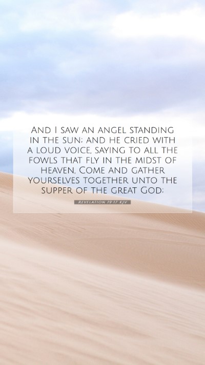 Picture 07 - Revelation 19:17 KJV Mobile Phone Wallpaper - And I saw an angel standing in the sun; and he - Mobile Bible Verse Wallpaper