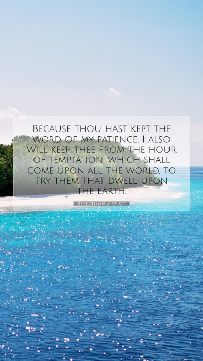 Picture 07 - Revelation 3:10 KJV Mobile Phone Wallpaper - Because thou hast kept the word of my patience, I - Mobile Bible Verse Wallpaper