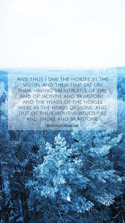 Picture 07 - Revelation 9:17 KJV Mobile Phone Wallpaper - And thus I saw the horses in the vision, and them - Mobile Bible Verse Wallpaper