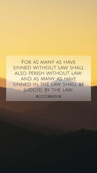 Picture 07 - Romans 2:12 KJV Mobile Phone Wallpaper - For as many as have sinned without law shall also - Mobile Bible Verse Wallpaper