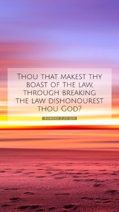 Picture 07 - Romans 2:23 KJV Mobile Phone Wallpaper - Thou that makest thy boast of the law, through - Mobile Bible Verse Wallpaper