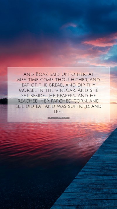 Picture 07 - Ruth 2:14 KJV Mobile Phone Wallpaper - And Boaz said unto her, At mealtime come thou - Mobile Bible Verse Wallpaper