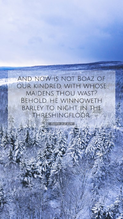 Picture 07 - Ruth 3:2 KJV Mobile Phone Wallpaper - And now is not Boaz of our kindred, with whose - Mobile Bible Verse Wallpaper