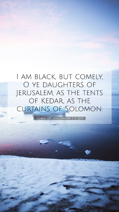 Picture 07 - Song of Solomon 1:5 KJV Mobile Phone Wallpaper - I am black, but comely, O ye daughters of - Mobile Bible Verse Wallpaper