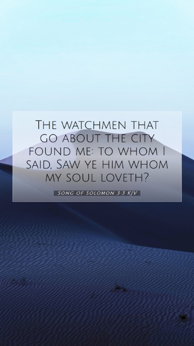 Picture 07 - Song of Solomon 3:3 KJV Mobile Phone Wallpaper - The watchmen that go about the city found me: to - Mobile Bible Verse Wallpaper