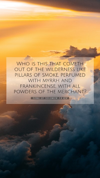 Picture 07 - Song of Solomon 3:6 KJV Mobile Phone Wallpaper - Who is this that cometh out of the wilderness - Mobile Bible Verse Wallpaper