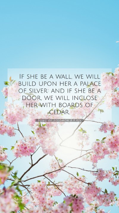 Picture 07 - Song of Solomon 8:9 KJV Mobile Phone Wallpaper - If she be a wall, we will build upon her a palace - Mobile Bible Verse Wallpaper
