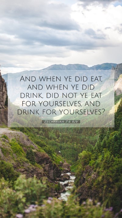 Picture 07 - Zechariah 7:6 KJV Mobile Phone Wallpaper - And when ye did eat, and when ye did drink, did - Mobile Bible Verse Wallpaper